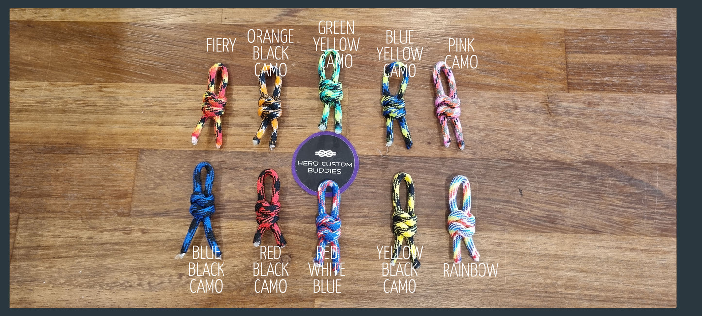 Pair of Duo Coloured Snake Knot Paracord Lanyard Keychain