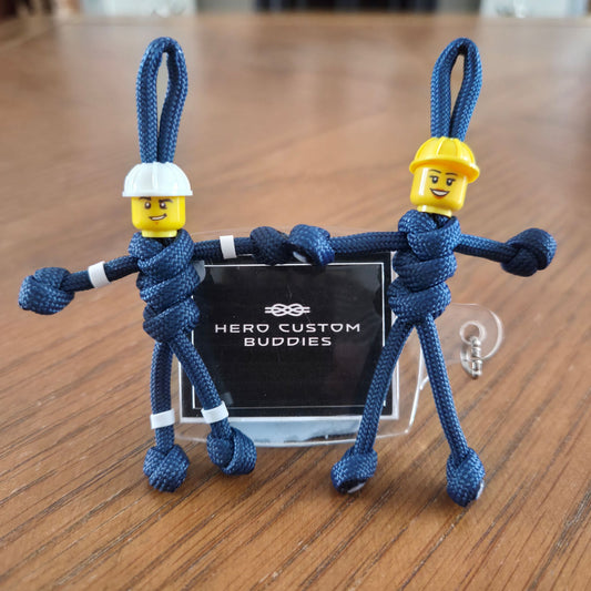 Navy Blue Engineer Paracord Buddy Keychain