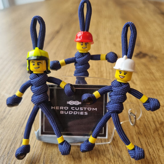 Firefighter Dark Blue Paracord Buddy Keychain
