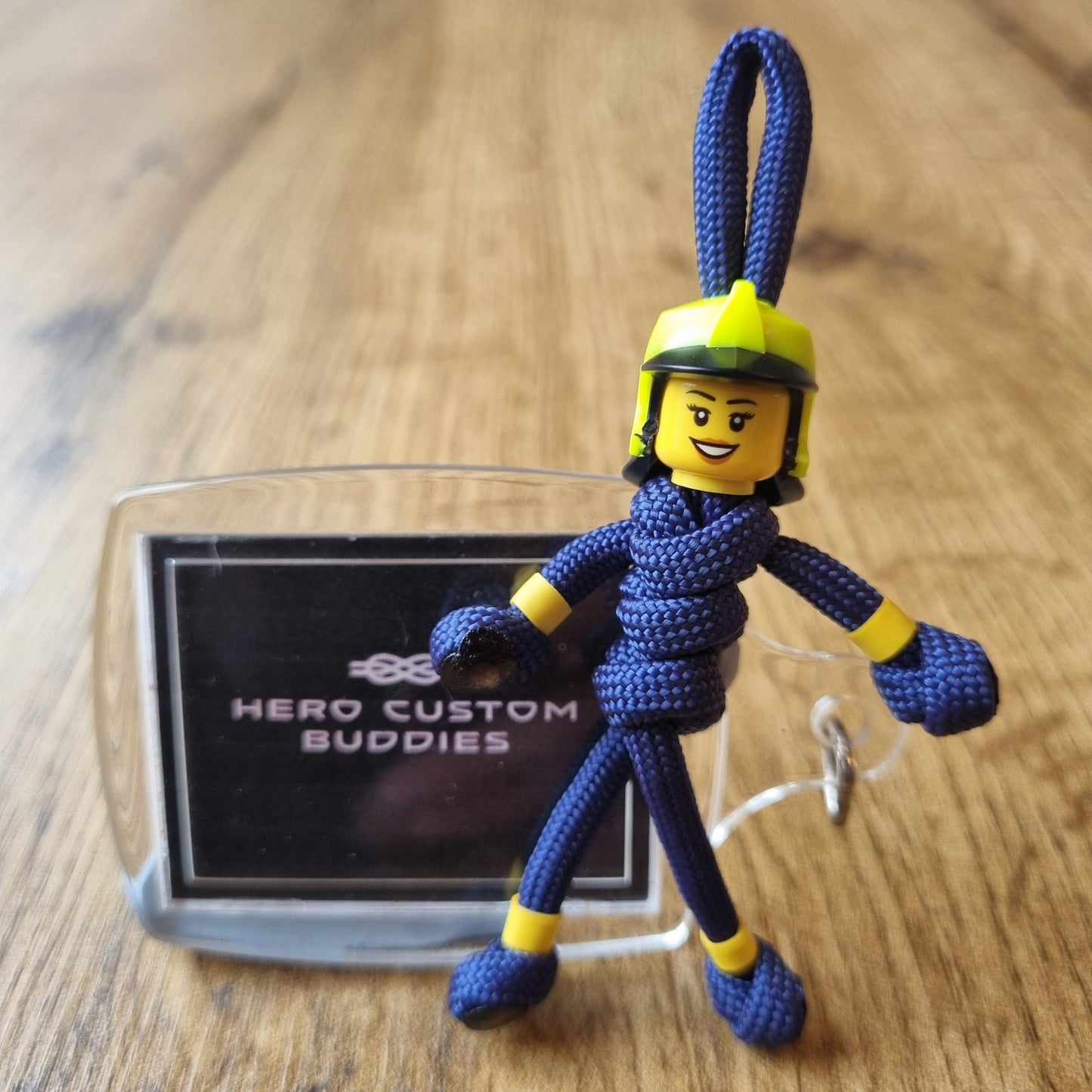 Firefighter Dark Blue Paracord Buddy Keychain