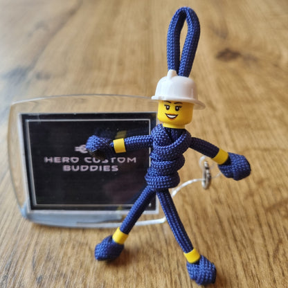 Firefighter Dark Blue Paracord Buddy Keychain