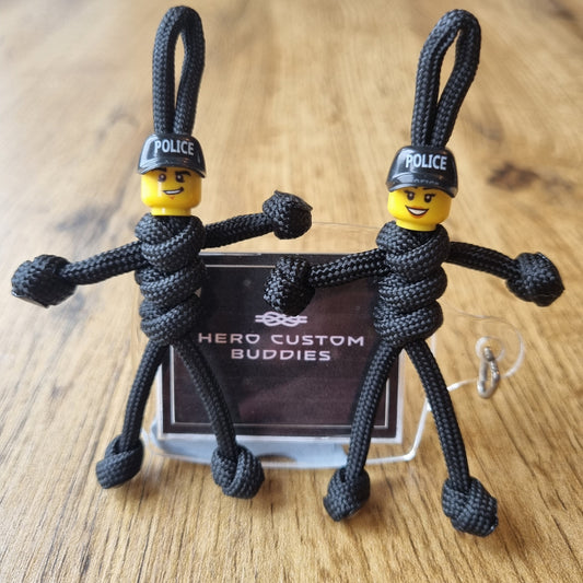 Policeman Policewoman Police Cap Paracord Buddy Keychain