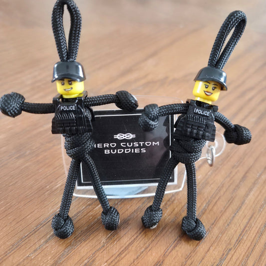 Policeman Policewoman Police Cap Paracord Buddy Keychain