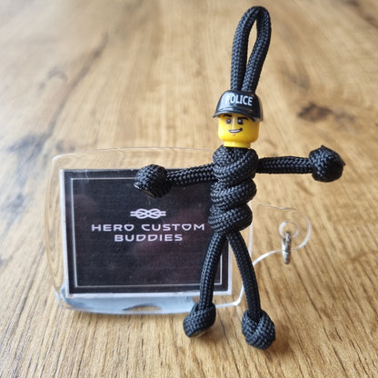 Policeman Policewoman Police Cap Paracord Buddy Keychain