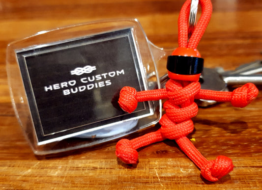 Biker Buddy Red Paracord Keychain