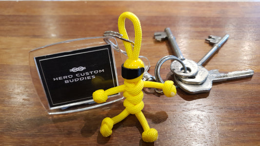 Yellow Biker Buddy Paracord Keychain