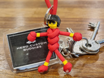 Llavero de paramédico con forma de helicóptero rojo