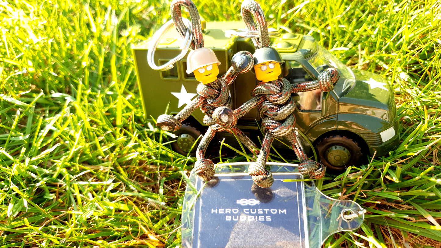 Army Soldier Paracord Kumpel Schlüsselanhänger - Grüner oder beiger Helm