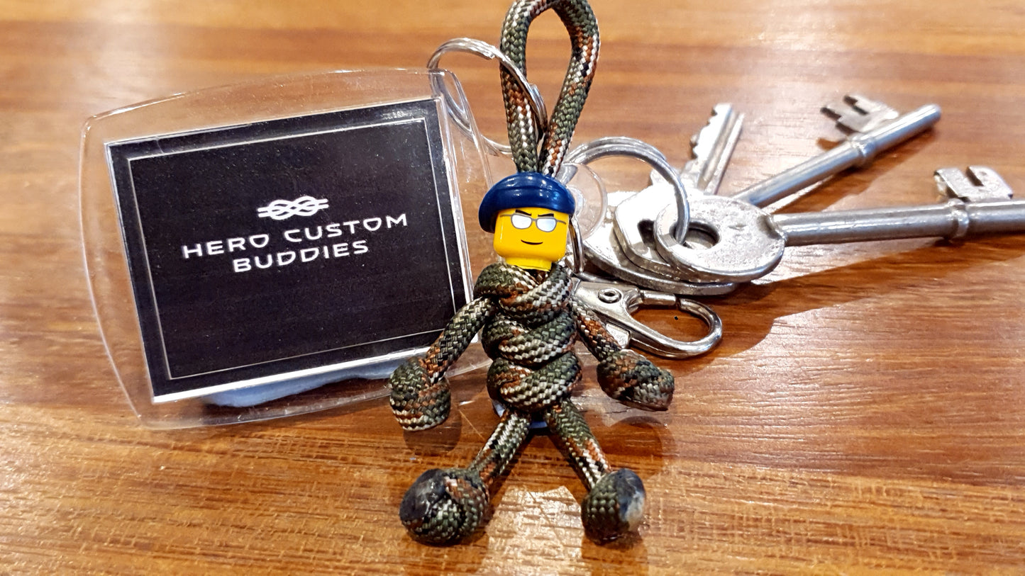 Boina azul marino de soldado del ejército, paracord Buddy
