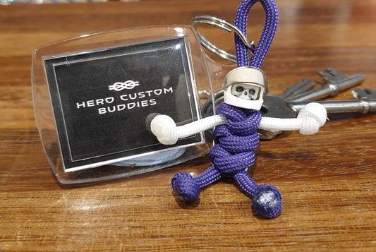 Skull Biker Buddy Purple Paracord Keychain
